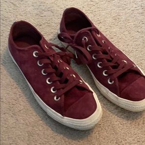 Converse Burgundy suede sneakers.   Like new